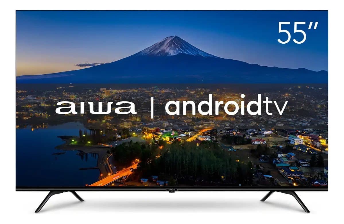 Smart TV AIWA 55\" Android 4K Dolby Vision Atmos AWS-TV-55-BL-01-A
