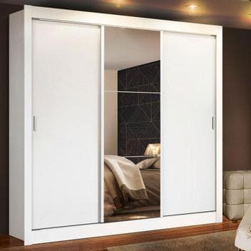 Guarda-Roupa Casal Madesa Mônaco 3 Portas de Correr com Espelho