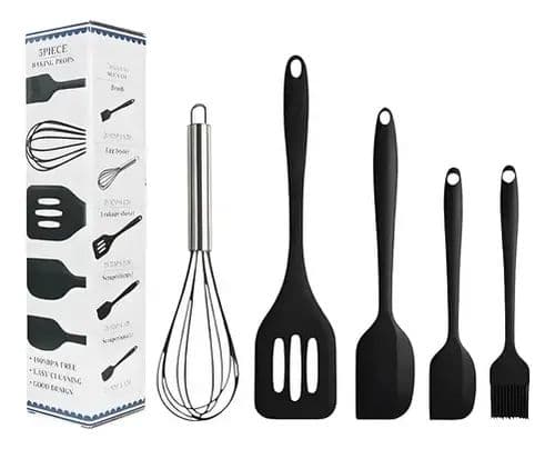 Kit 5 Utensílios de Cozinha em Silicone